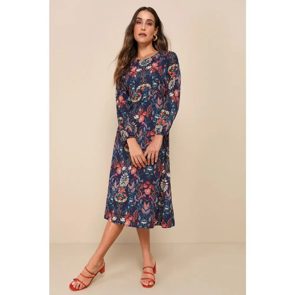 I. Madeline Garden Splendor Midi Dress - Picture 2 of 8